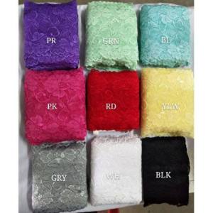 Renda Getah Lembut/Lace Baju/Renda Meter/Embroidery Lace Soft Elastic/Lace Getah/Lace Meter/Lace Lengan Baju /Lace Boader/