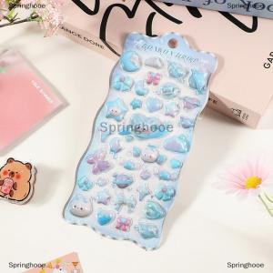 [COD] Springhooe 1 4 Sheets Scrapbooking DIY Journal Cute Stationery Decals New Mini Cartoon 3D Relief Stickers Students Gifts Childrens Toys