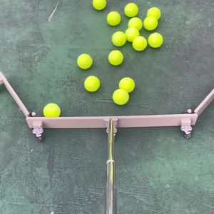 5 Wheels Tennis Ball Collector Large Capacity Tennis Ball Picker Foldable Adjustable Balls Sweeper Portable Sports Accessories