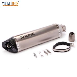 570mm 470MM Universal Motorcycle Exhaust System Connecting Tail Tube Exhaust Muffler Pipe With DB Killer Stainless Steel Vent Pipe For Scooter Dirt Bike Big Bike cb650f cb1000r cbr250r er6n sv650 crf 230 Z800 R1 AK550 Tmax560 ETC.