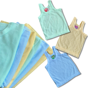 12 Pcs Kaos Dalam Singlet Anak Motif Warna Hijau Kuning Biru Perempuan  laki laki
