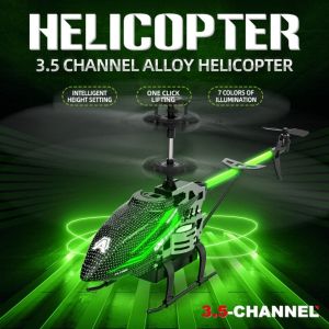 NALANILI Red/ Green 7 LED Colors RC Helicopters 3.5CH Alloy ABS Mini RC Plane Hobbies USB Charging Flying Helicopter Toy Childrens Day Gifts