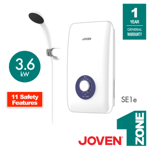 Joven 3.6kW Home Shower Non Pump Instant Water Heater - Model: SE1e