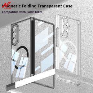 Ultra Thin Transparent for Magsafe Case for Samsung Galaxy Z Fold 8 Ultra Fold8 Clear Wireless Charging Glass Film Back Cover