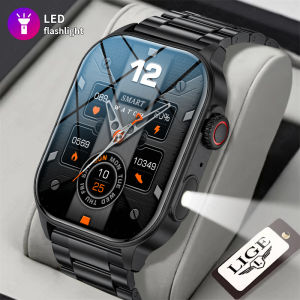LIGE Smart Watch for Men and Women Bluetooth Call Flashlight Heart rate Health Fitness Tracker Waterproof 100+ Sports Modes Watch jam tangan pintar lelaki