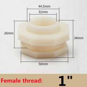 2/4/10Pcs Plastic Water Tank Connector Pipe Adapter ABS Bulkhead Fitting 1/2 3/4 1 Inch Thread Joints for Fish Tank Aquarium Drain Bucket