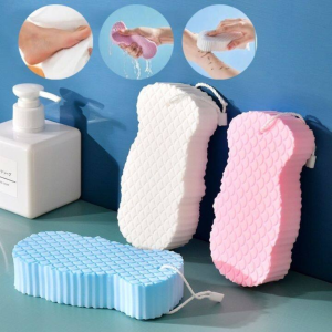 AVINAS 1PC Exfoliate Soft Sponge Body Scrubber for Baby Adults Skin Cleaner Dead Skin Remover Tool (RANDOM COLOR)