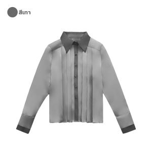 เสื้อคอปก WOMEN ผ้าซาติน ผู้หญิง สีพื้น รุ่น 130901 Lady Clothing