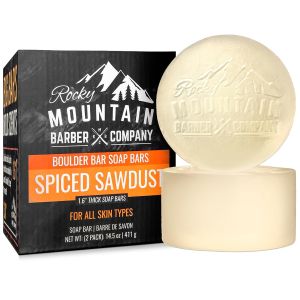 Men’s All-in-One Shampoo & Body Soap Bars – Extra Thick 1.6” Glycerin Hair & Body Soap - 2 Soap Bars - Pacific Pine Scent - with Oat Protein & Black Pine Essential Oil - Made in USA - 14.5 oz