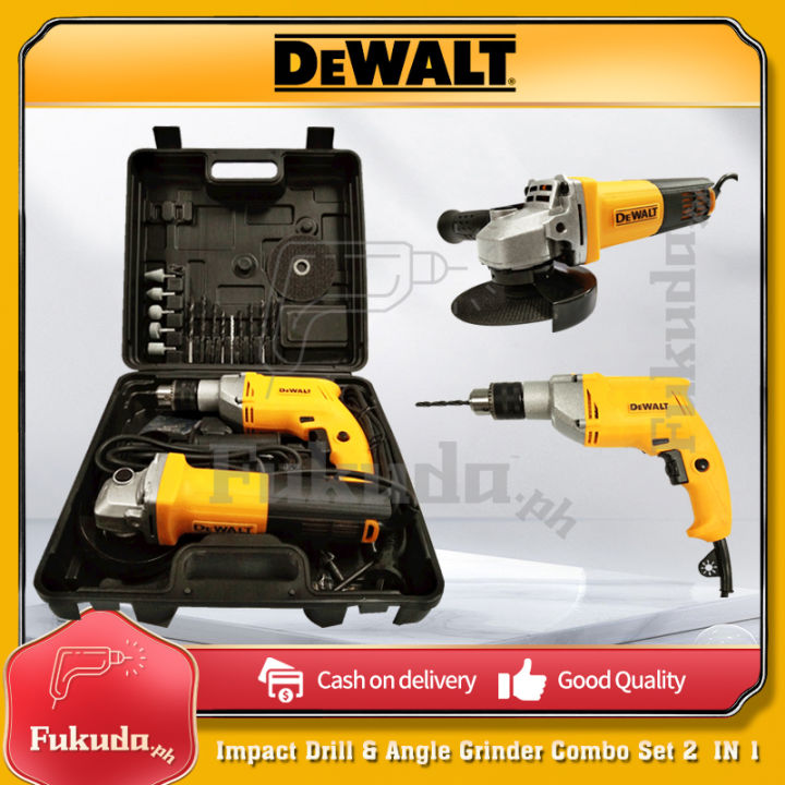 DeWALT NEW Powerful 2 in 1 Angle Grinder and Drill Set with Hard Case FREE Disc and Drill Bits Lazada PH