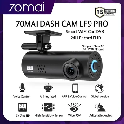 【2-year warranty】70mai dashcam LF9 Pro dashcam for car Front Dash Cam 24H Record FHD 2K UHD Night Vision 170° FOV WDR App Control Smart Enhanced Wifi Loop Recording G-Sensor Auto Voice Prompt-