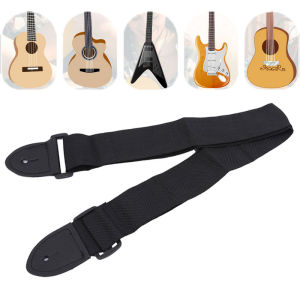 Guitar Strap Leather Head Adjustable Shoulder Strap for Guitar Bass Ukulele Black Guitar Strap