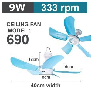 SKYBLUE Portable Mini Fan 6 Blade Adjustable Energy Saving Clip Fan Kipas Kecil Portable Meja Dinding Clip