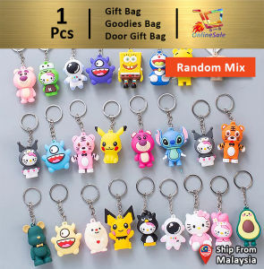 Keychain Spiderman Disney Marvel Sanrio Kuromi Hello Kitty Pikachu Egg Party Cute Cartoon Toy Key Chain Birthday Gift Souvenir Keychains for Kid Student Bag(160)