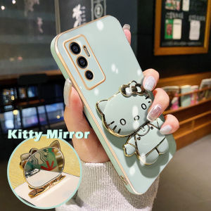Casing Ponsel untuk VIVO V23E 5G Y75 V23 5G S12 5G V21 5G V21s 5G V25 5G V25E X80 Lite 5G Case silikon casing pelapis Hello Kitty HP kartun ungu penutup pelindung softcase garis lebar pembungkus penuh kesing Phone Stands