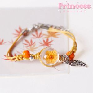 Gelang Bunga Daun Bestie Bahan Tali Elegan Gaya Korea Fashion Kekinian Impor Murah GL 44