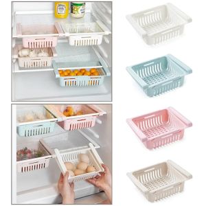 VERMILL Adjustable Refrigerator Storage Basket Large Capacity Expandable Kitchen Storage Shelf Multifunctioon Storage Drawer Box Kitchen Accessories