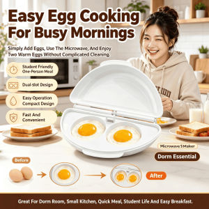 Double Layer Egg Steamer Kitchen Cooking Mold Egg Poacher Microwave Cooking Eggs Steamer Food Grades Egg Cooker