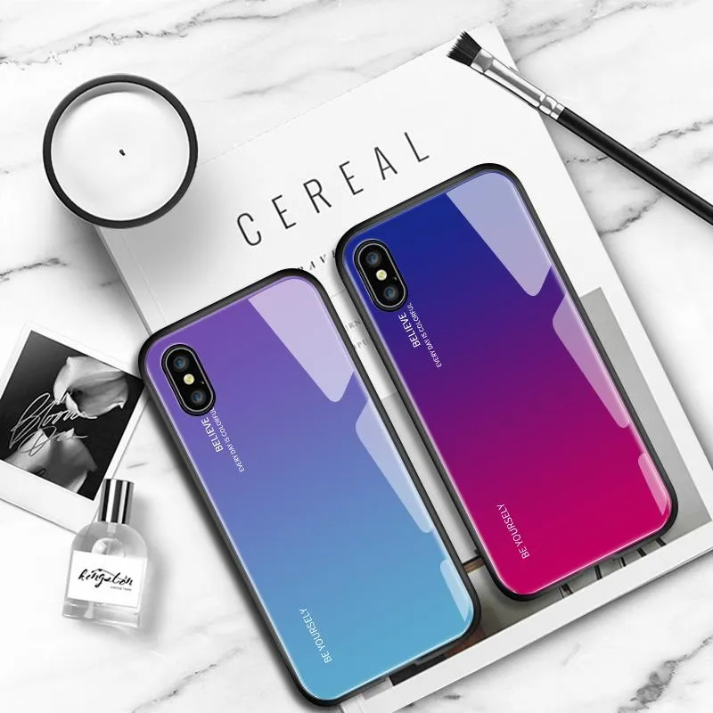 Tempered Glass Vivo Y11 Back Cover Glass Vivo Y11 2019 Cover Black