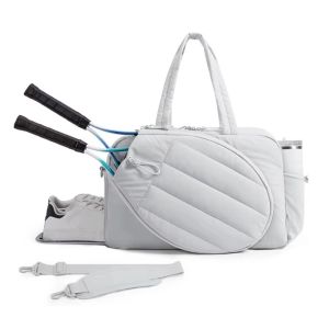 MUQZI badminton racket bag Adjustable Tennis Racket Bag Super Large Capacity Waterproof Tennis Backpack Racket Storage Pure Color Sports Fitness Bag Women