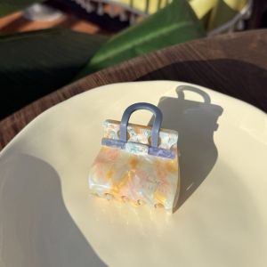 YOCKY Elegant Handbag Shaped Shark Clip Gradient Color Korean Style Square Hair Claw Fashion Creative Shark Clip Women