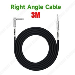 สายแจ็ค กีตาร์ 3 เมตร หัว มุม ขวา สายถัก ลดเสียงรบกวน ทนทาน เสียงคมชัด เหมาะใช้กับ กีตาร์ไฟฟ้า และ แอมป์