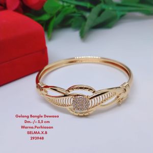 Selma Gelang Tangan Bangle Wanita Perhiasan Aksesoris Fashion Lapis Emas R2-4E