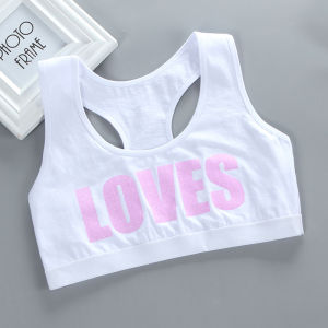 Girls Bra Tube Top Girls Vest Underwear Development Period Outdoor Wear Black and White Middle and Big Children Early 14 Senior High School Students 16 Years Old