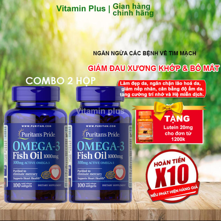 Dầu Cá Omega mỹ Fish Oil Puritans Pride 1000mg omega 369