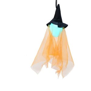 CEMOMEF With Hood Glowing Halloween Hanging Ghost Witch Skull Halloween Hanging Pendant Creative Ghost Hanging Hanging Ghost Toys Secret Room Party