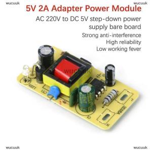 wucuuk อะแดปเตอร์2A 5V สลับโมดูลแหล่งจ่ายไฟ AC 220V ไป DC 5V Step-Down บอร์ดจ่ายไฟ