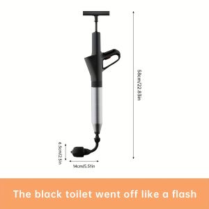 Musurjoy Drain Unclogger Toilet Plunger Set Drain Clog Removal Tool High Pressure Air Drain Gun with Visual Air Pressure Gauge Stainless Steel for Bathroom Bathroom-Kitchen Sink-Floor Drain-Drain Summer-Labor Day-Mothers Day Gifts