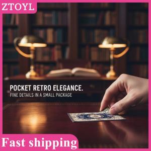 ZTOYL💝 1 4Pcs 1:12 Dollhouse Miniature Antique Style Carpet Home Furniture Decor Toy Mini Retro Floor Mat Doll House Accessories