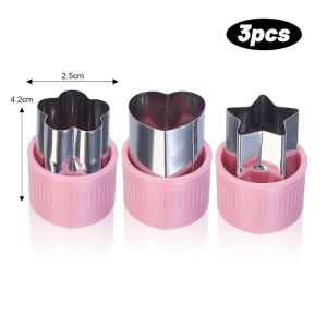 12PCS Vegetables Cutter Stainless Steel Cartoon Shape Biscuit Molds DIY Fruit Cookie Cake Stamps for Kids Kitchen Baking Tools