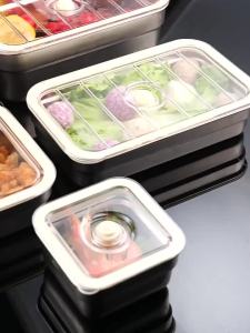 316 Stainless Steel Crisper Vacuum Fresh Refrigerator Food Storage With Lid Square Sealed Lunch Kitchen Organizer2026