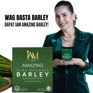 IAM amazing pure organic barley powder juice by maritoni fernandez ( 1 box - 10 sachets )