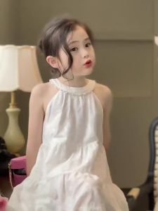 Váy Công Chúa Màu Trắng Cho Bé Gái 2024 Váy Trẻ Em Mẫu Mới Mùa Hè Váy Dài Cảm Giác Cao Cấp Cho Bé Váy Liền Phong Cách Nghỉ Dưỡng