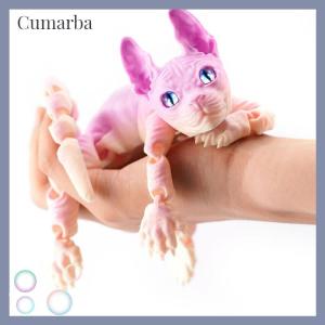 [Cumarba] 3D Printed Sphynx Cat Animal Toy Realistic Hairless Figurine Cat Fidget Toy For Cat Lover Collector Home Decoration
