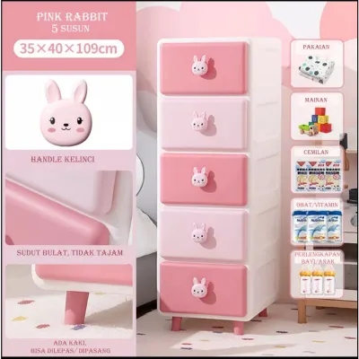 Toys Storage Box Organizer Kids Cabinet Mini Rabbit Drawer Organizer Pink Drawer Cartoon Storage Box Drawe