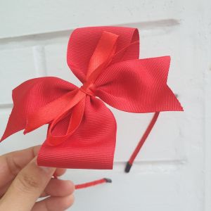 Cài tóc nơ đỏ xinh cho bé gái Cài tóc đỏ chơi tết đi tiệc cho bé gái cực xinh