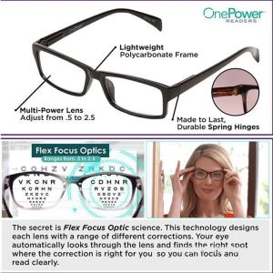 New One Power Readers Women Men Auto Adjusting Bifocal Multi -Power Lense Reading Glasses+50 To+250