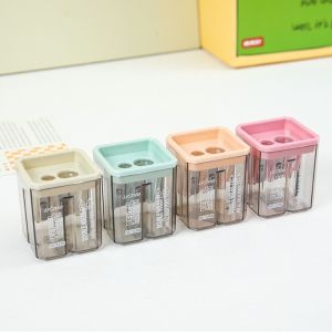 FDGFGG Cutting Machine Double Hole Pencil Sharpener Sacapuntas Double Hole Small Pencil Sharpener Rewards Gift Mini Simple Pencil Cutter Tool