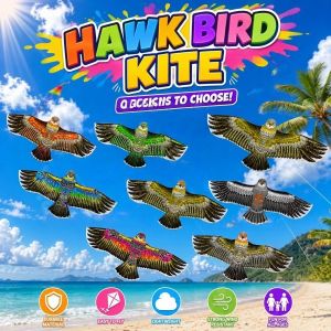 120cm Eagle Kite Easy To Fly Outdoor Flying Toy With Handle 30m String Durable Stable Bird Kite 8 Random Styles For Kids Adults