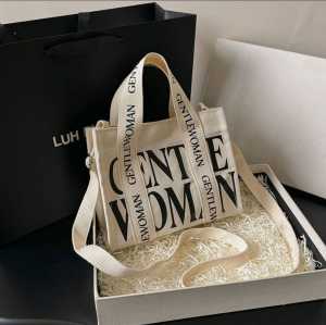 Women Canvas Shoulder Bags Tote Handbags Large Capacity School Travel Shopping Bag ®️ 潮流女士斜挎包 单肩手提字母帆