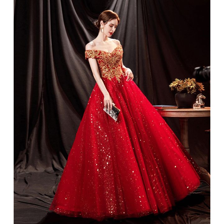 EAGLELY Womens Red Evening Dress Gown Quinceanera Dress
