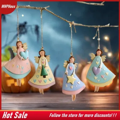 【COD】🔥🔥🔥 4PCS Set Vintage Angel Hanging Decor Fantasy Wooden Xmas Tree Hanging Ornament Decor For Home New Year Gift Christmas Decor