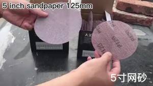 10 Pcs Of Car Putty Sanding 5 Inch 125mm Round Flocking Sandpaper Suitable For Back Flocking Of Pneumatic Sanding Machine