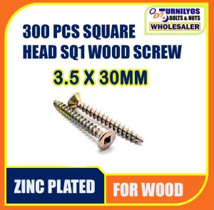 300 PCS SQUARE HEAD (SQ1) WOOD SCREW 3.5 X 30MM / 3.5 X 50MM