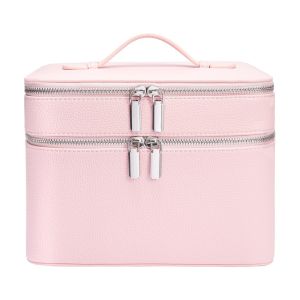 WAPKTY Large Capacity Cosmetic Bag Aesthetic Pattern PU Material Toiletry Storage Portable Waterproof Travel Bag Travel