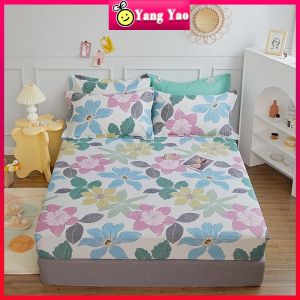1000TC 100% Cotton Super soft Fitted Bedsheet With Rubber height 28cm Super SIngle / Queen / King Size Bedsheet Pillow case Cadar Bergetah Keliling Sarung bantal